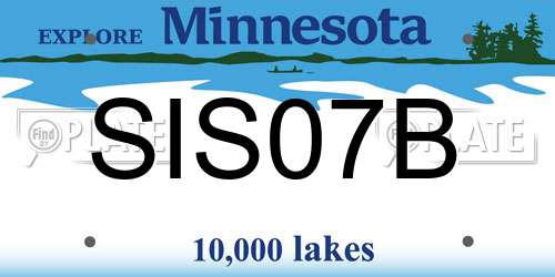 SIS07B Minnesota License Plate