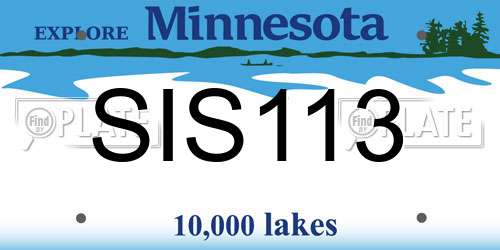 SIS113 Minnesota License Plate