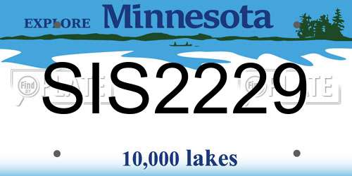 SIS2229 Minnesota License Plate