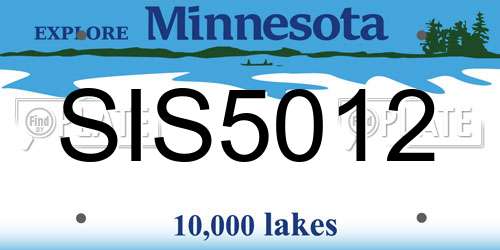 SIS5012 Minnesota License Plate