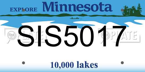 SIS5017 Minnesota License Plate