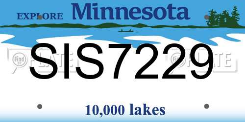 SIS7229 Minnesota License Plate