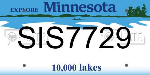 SIS7729 Minnesota License Plate