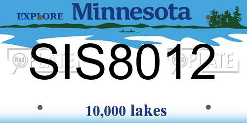 SIS8012 Minnesota License Plate