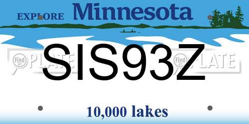 SIS93Z Minnesota License Plate