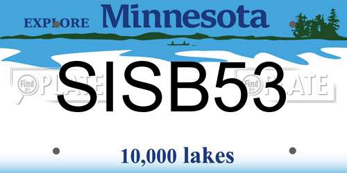 SISB53 Minnesota License Plate