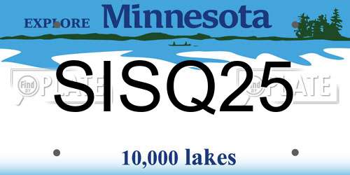 SISQ25 Minnesota License Plate