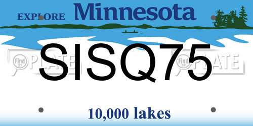 SISQ75 Minnesota License Plate