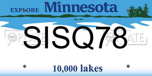SISQ78 Minnesota License Plate