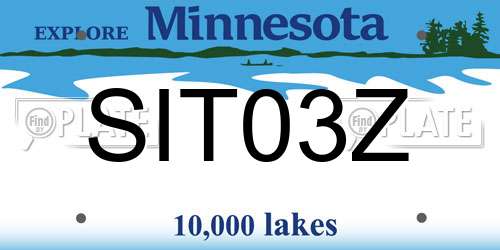 SIT03Z Minnesota License Plate