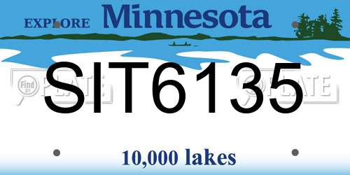 SIT6135 Minnesota License Plate