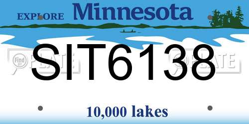 SIT6138 Minnesota License Plate
