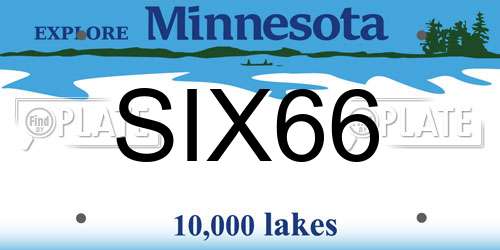 SIX66 Minnesota License Plate