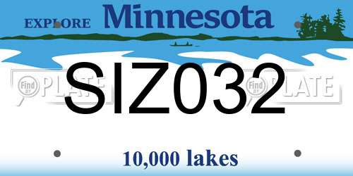 SIZ032 Minnesota License Plate