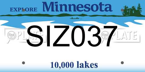 SIZ037 Minnesota License Plate