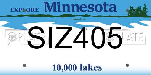 SIZ405 Minnesota License Plate