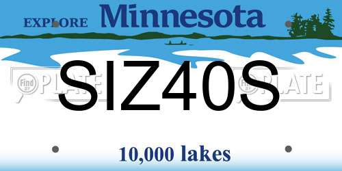 SIZ40S Minnesota License Plate