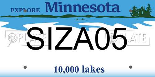 SIZA05 Minnesota License Plate