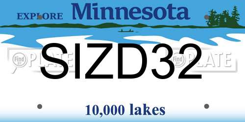 SIZD32 Minnesota License Plate