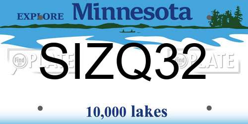 SIZQ32 Minnesota License Plate