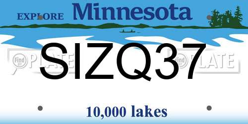 SIZQ37 Minnesota License Plate