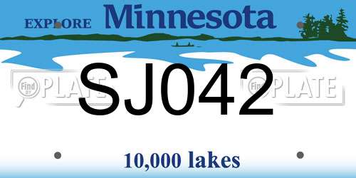SJ042 Minnesota License Plate