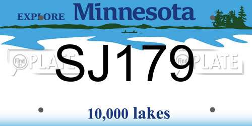 SJ179 Minnesota License Plate