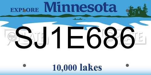 SJ1E686 Minnesota License Plate