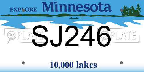 SJ246 Minnesota License Plate