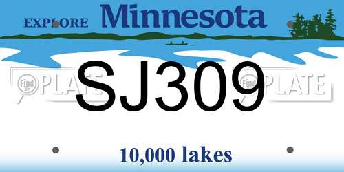 SJ309 Minnesota License Plate