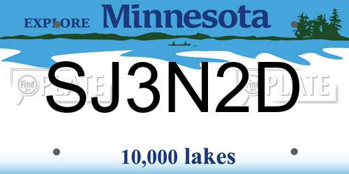 SJ3N2D Minnesota License Plate