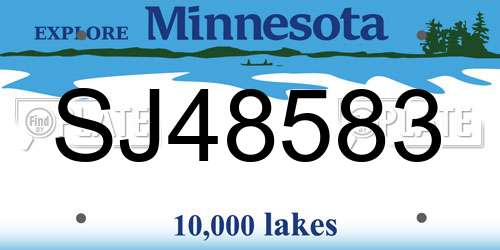 SJ48583 Minnesota License Plate