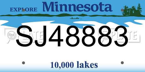 SJ48883 Minnesota License Plate