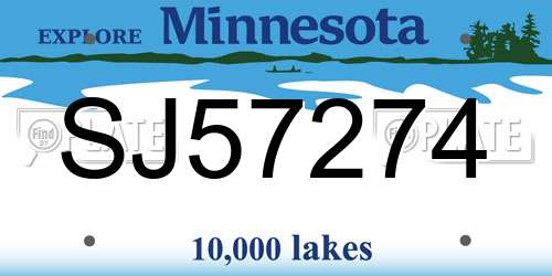 SJ57274 Minnesota License Plate
