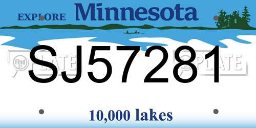 SJ57281 Minnesota License Plate