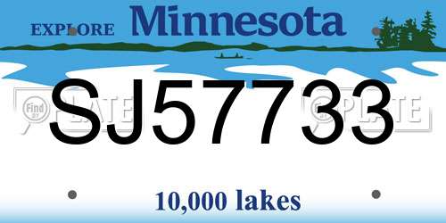 SJ57733 Minnesota License Plate