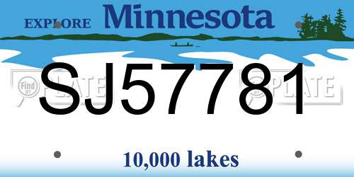 SJ57781 Minnesota License Plate