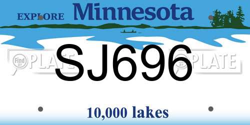 SJ696 Minnesota License Plate