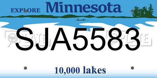 SJA5583 Minnesota License Plate