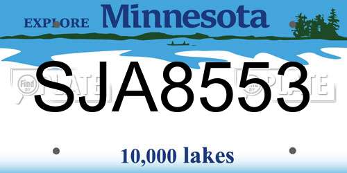 SJA8553 Minnesota License Plate