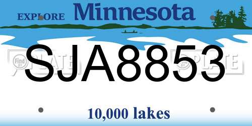 SJA8853 Minnesota License Plate