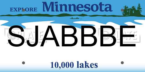 SJABBBE Minnesota License Plate