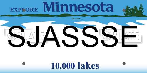 SJASSSE Minnesota License Plate