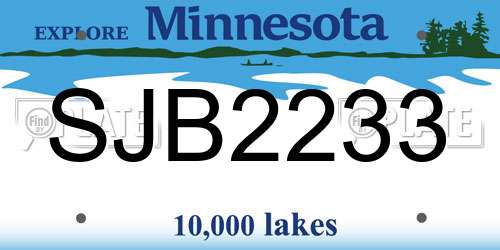 SJB2233 Minnesota License Plate