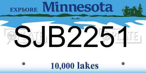 SJB2251 Minnesota License Plate