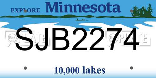 SJB2274 Minnesota License Plate