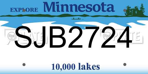 SJB2724 Minnesota License Plate