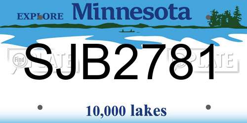 SJB2781 Minnesota License Plate