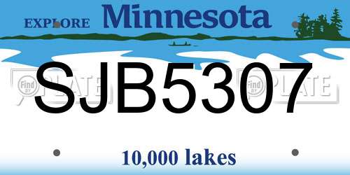 SJB5307 Minnesota License Plate