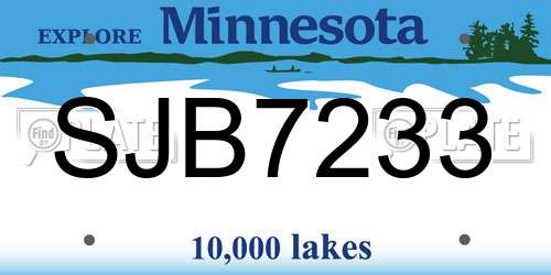 SJB7233 Minnesota License Plate